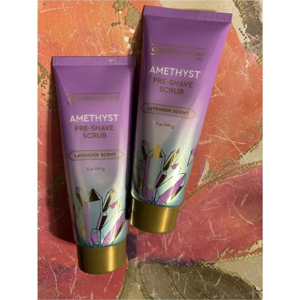 🎁GlobalBeautyCare Amethyst Pre-Shave Scrub - Lavender Scent (Purple)